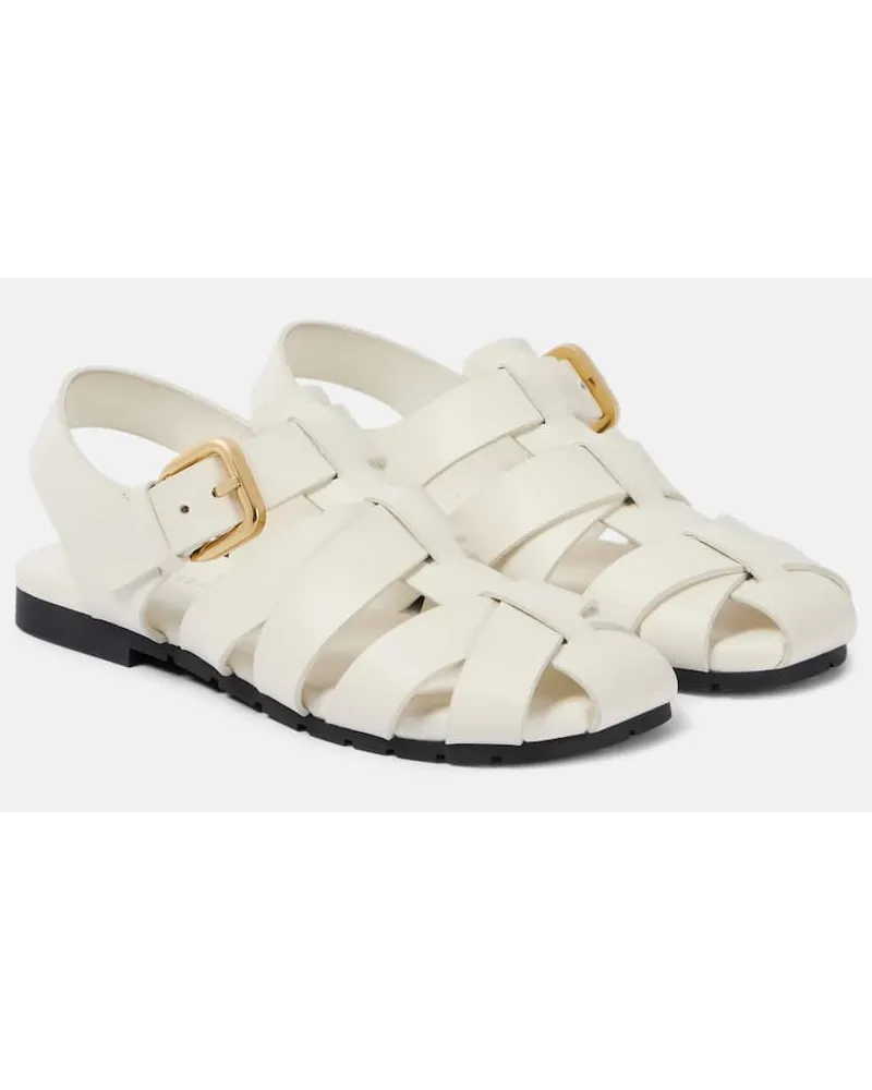 Bottega Veneta Sandalen Alfie aus Leder Weiss