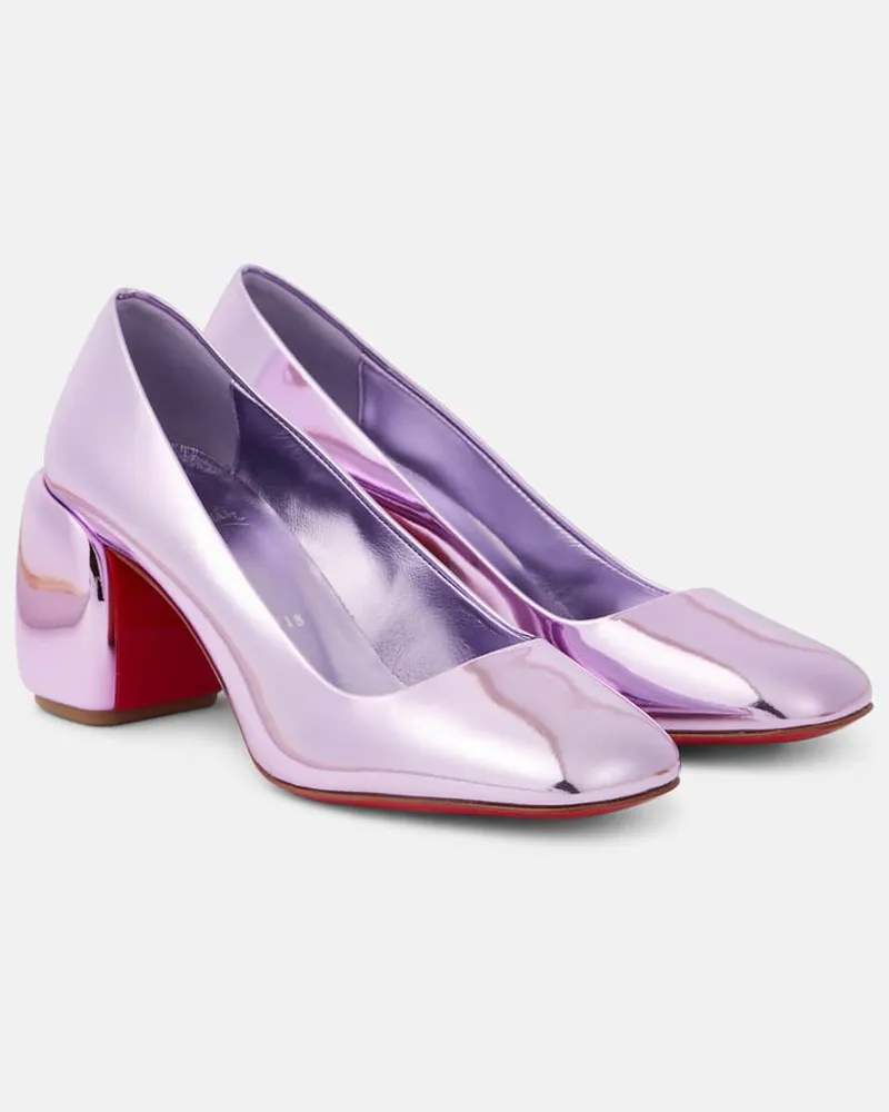 Christian Louboutin Pumps Minny 70 aus Metallic-Leder Violett