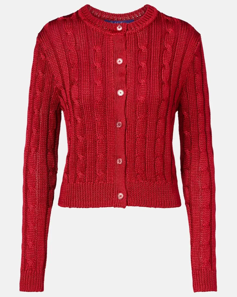 Ralph Lauren Cardigan aus Seide Rot