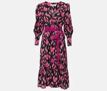 Bedrucktes Wickelkleid Blade aus Crêpe