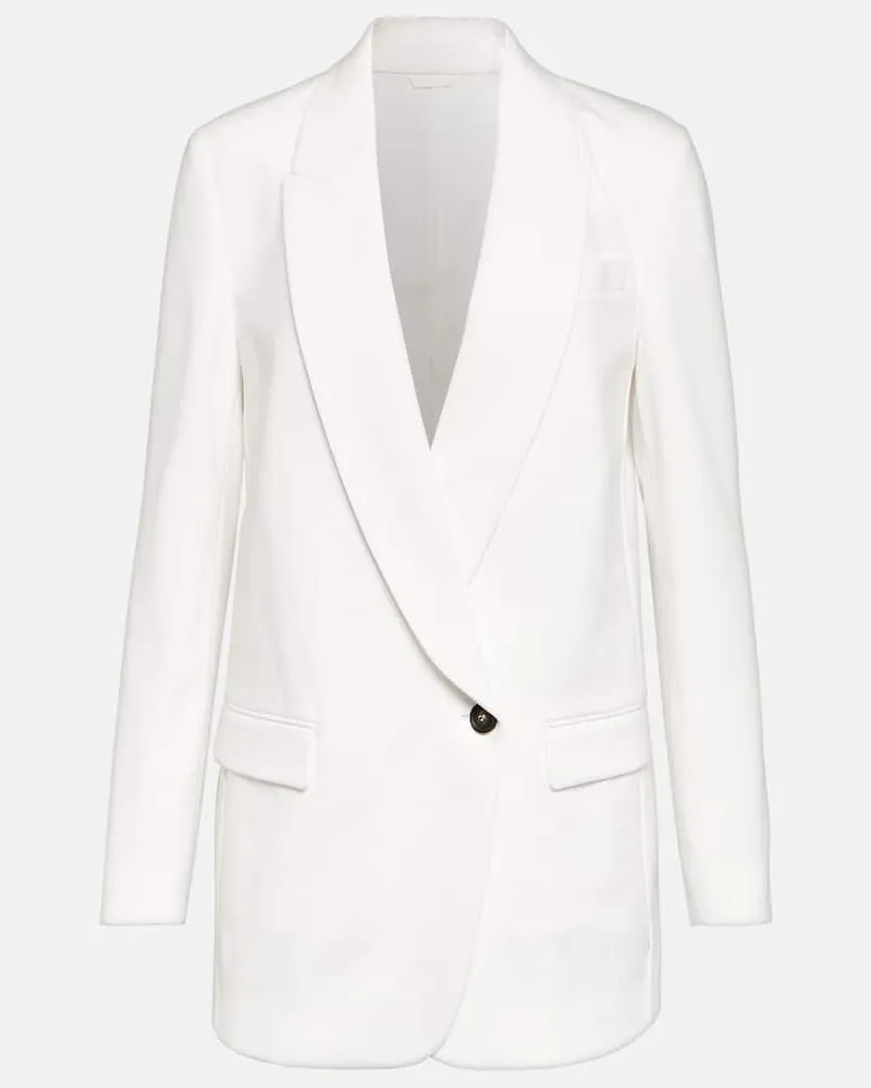 Brunello Cucinelli Blazer aus einem Baumwollgemisch Weiß
