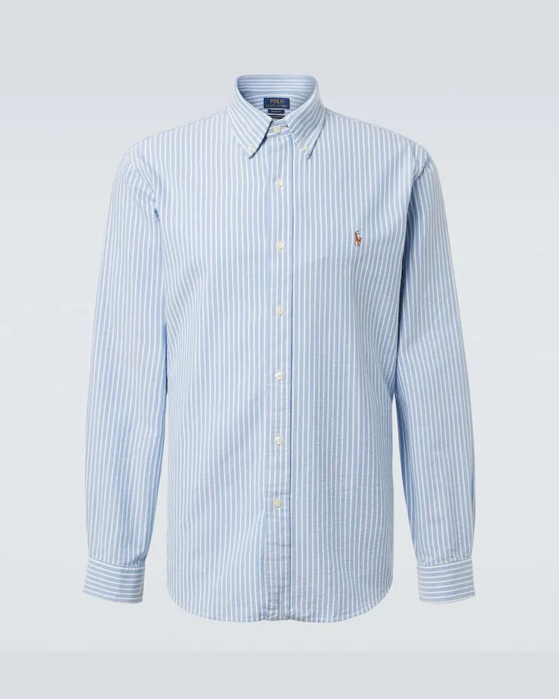 Ralph Lauren Gestreiftes Hemd aus Baumwolle Blau