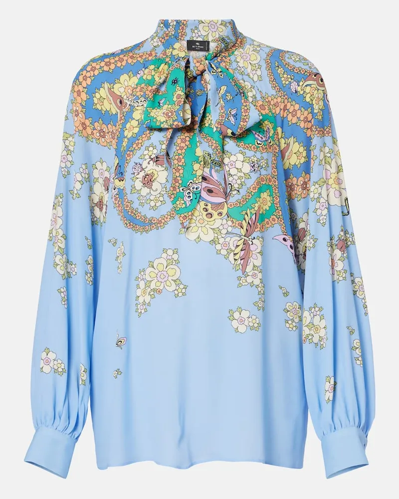 Etro Schluppenbluse Blau