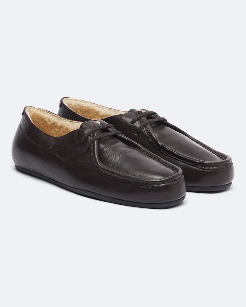 Jil Sander Schnürschuhe Hood aus Leder Braun