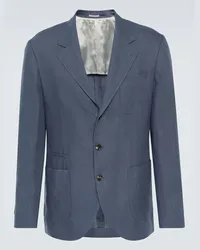 Brunello Cucinelli Blazer aus Leinen Blau