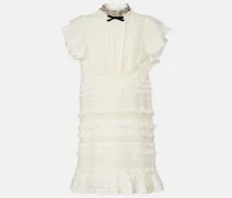 Minikleid aus Spitze und Leinen