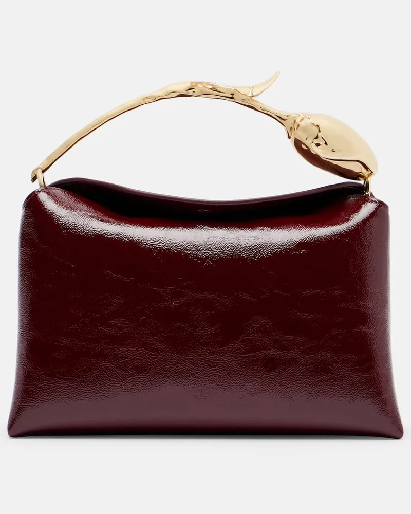 Erdem Tote Bag Bloom Medium aus Lackleder Rot