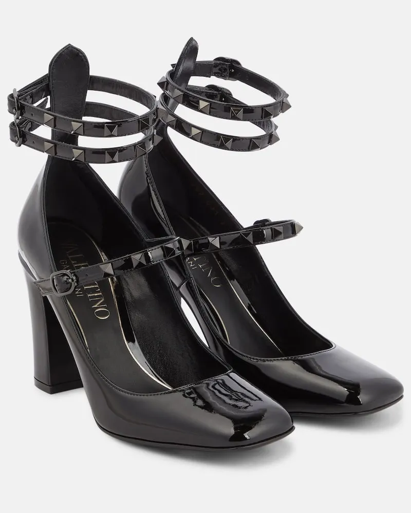 Valentino Garavani Pumps Tan-Go aus Lackleder Schwarz