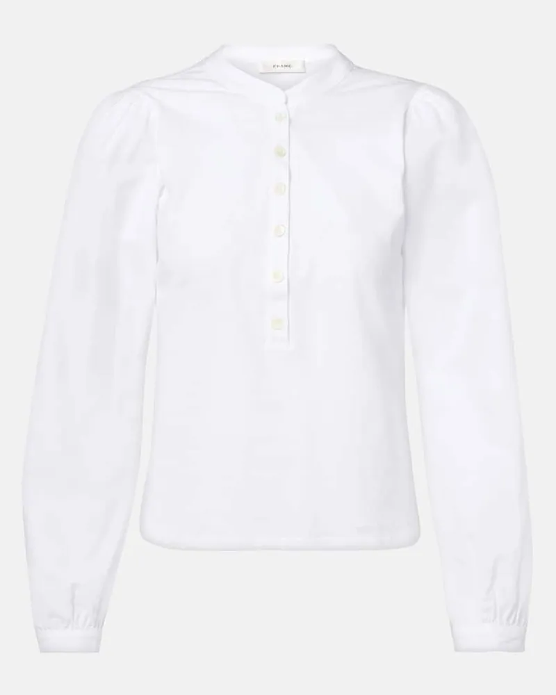 Frame Denim Bluse aus Baumwolle Weiß