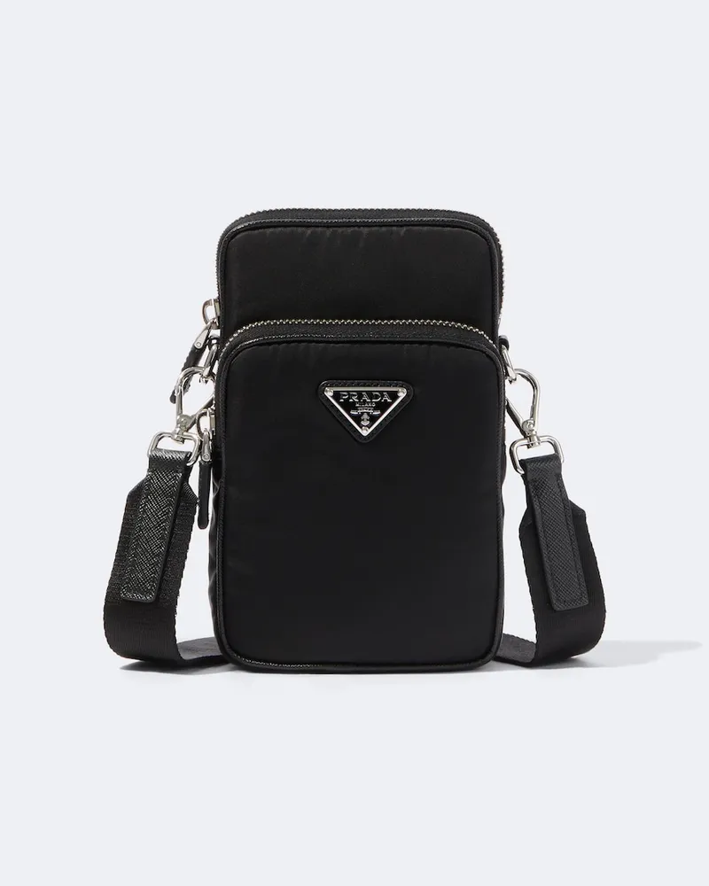 Prada Smartphone-Etui aus Re-Nylon mit Saffiano-Leder Schwarz