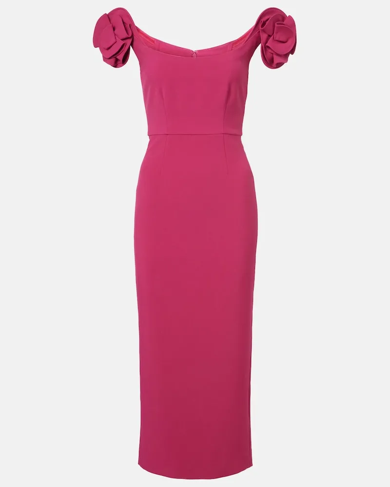 Roland Mouret Bustier-Kleid mit floraler Applikation Rosa