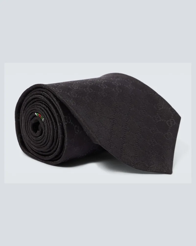 Gucci Krawatte GG aus Seiden-Twill Schwarz
