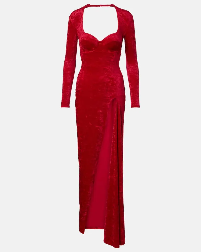 Balenciaga Robe aus Samt Rot