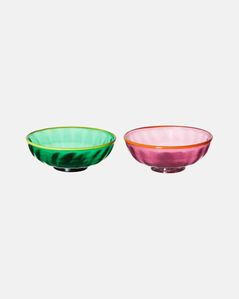 La DoubleJ Set aus zwei Snackschalen Multicolor