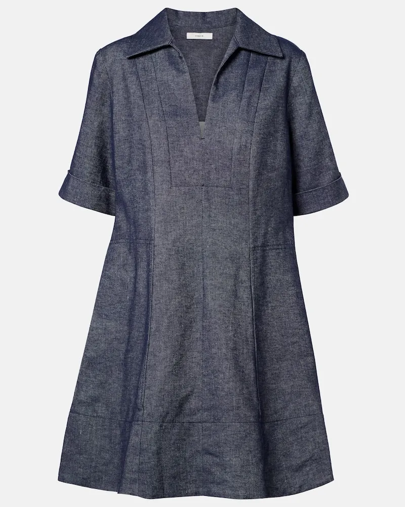 Vince Minikleid aus Chambray Blau