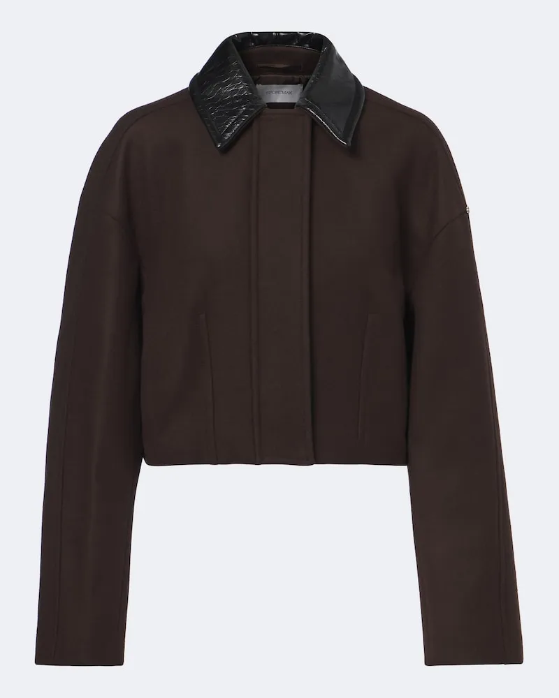 SPORTMAX Cropped-Jacke aus Schurwolle Braun
