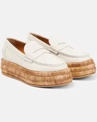 TOD'S Platform-Loafers aus Leder Weiss