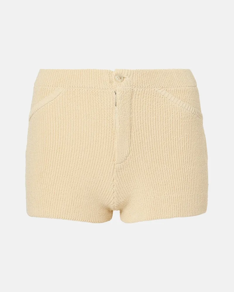 Aya Muse Low-Rise Shorts Lysi aus einem Baumwollgemisch Beige