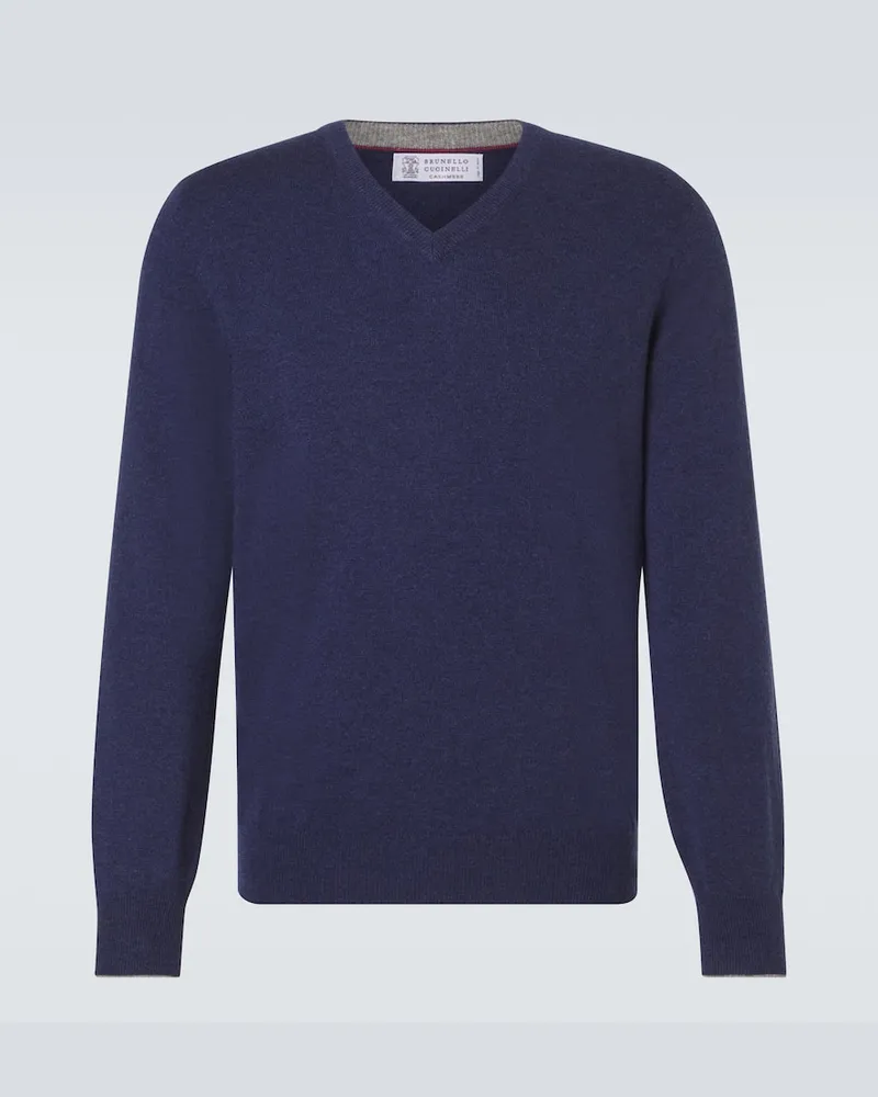 Brunello Cucinelli Pullover aus Kaschmir Blau