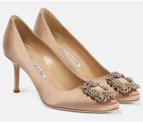 Pumps Hangisi 70 aus Satin mit Kristallen