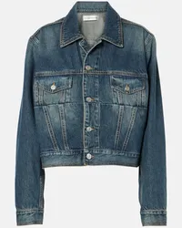 Victoria Beckham Cropped-Jeansjacke Blau