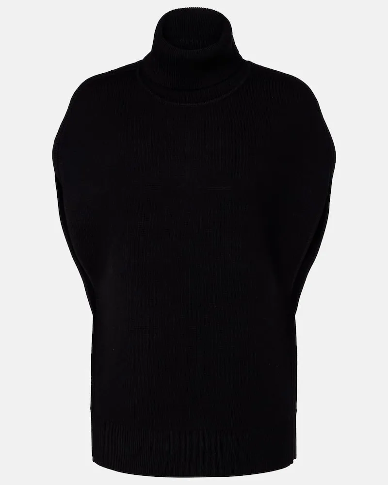 Totême Top aus einem Wollgemisch Schwarz