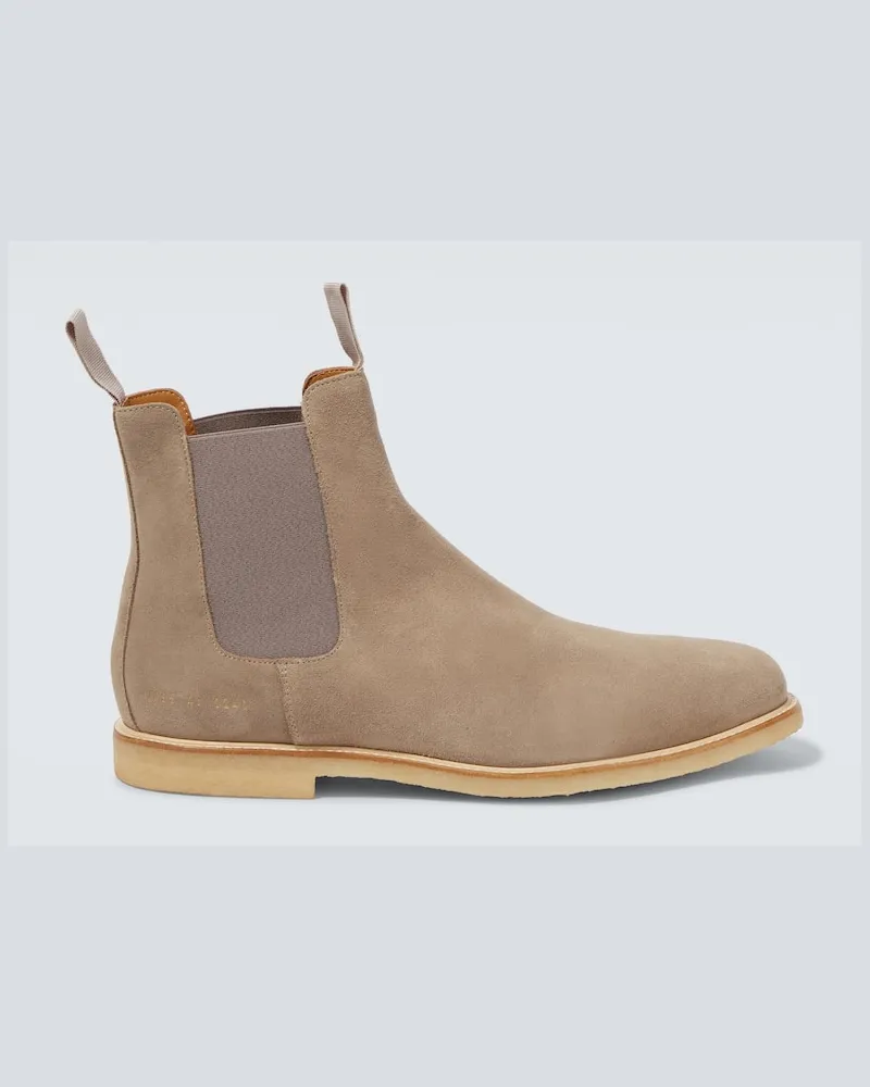 Common Projects Chelsea Boots aus Veloursleder Grau