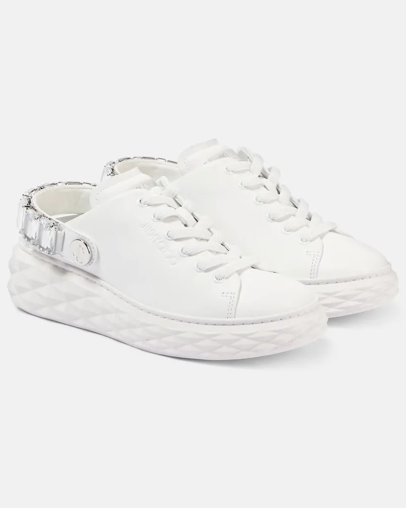 Jimmy Choo Verzierte Sneakers Diamond Maxi aus Leder Weiß