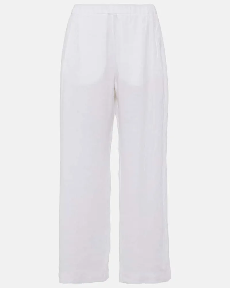 Velvet Weite Hose Lola aus Leinen Weiß