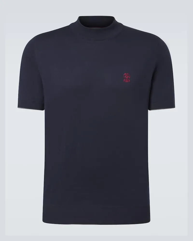 Brunello Cucinelli Pullover aus Baumwolle Blau