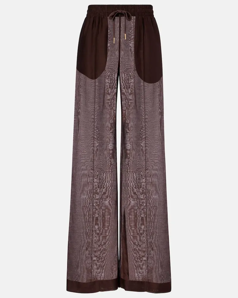Tom Ford Palazzo-Hose aus Baumwolle und Seide Braun