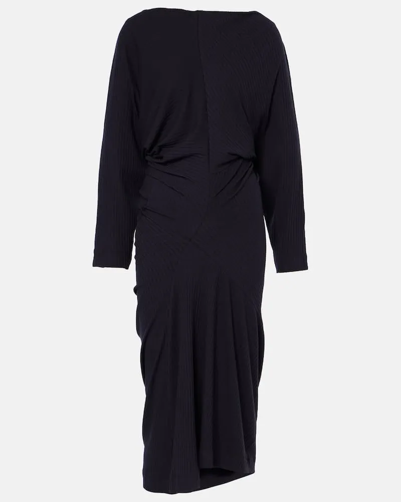 Dries van Noten Midikleid aus Jersey Blau