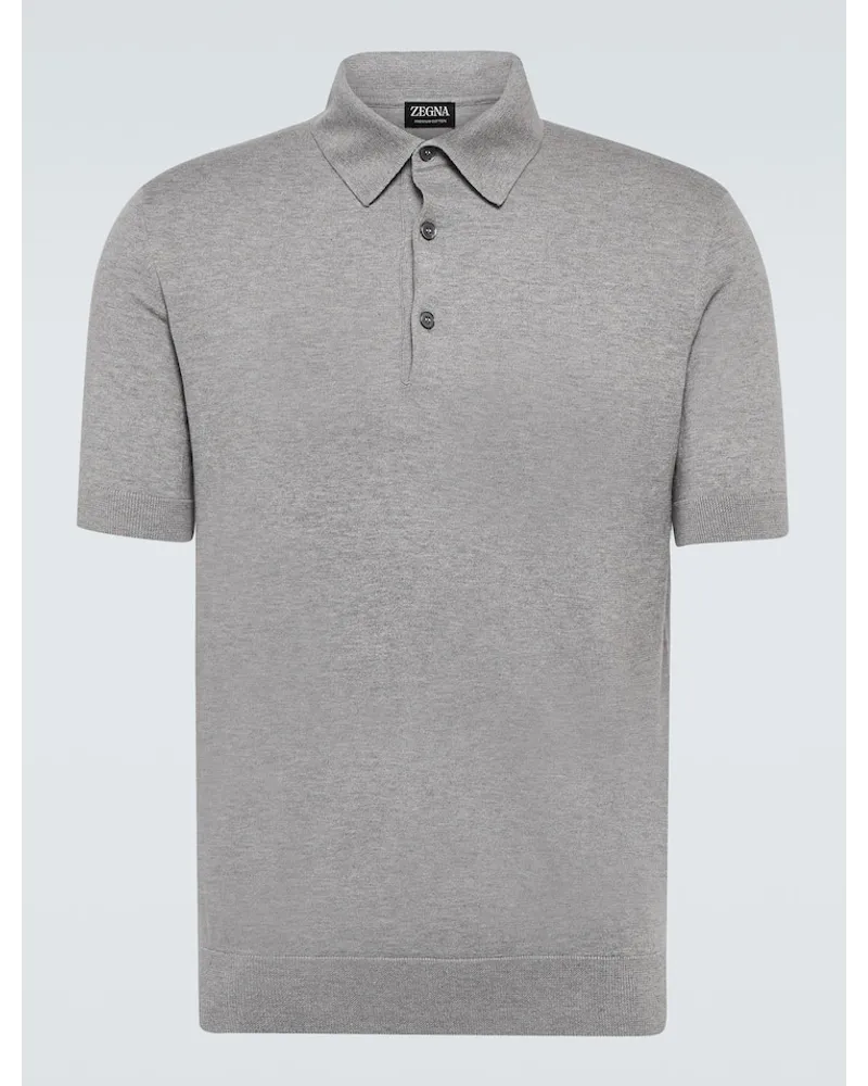 Ermenegildo Zegna Polohemd aus Baumwolle Grau