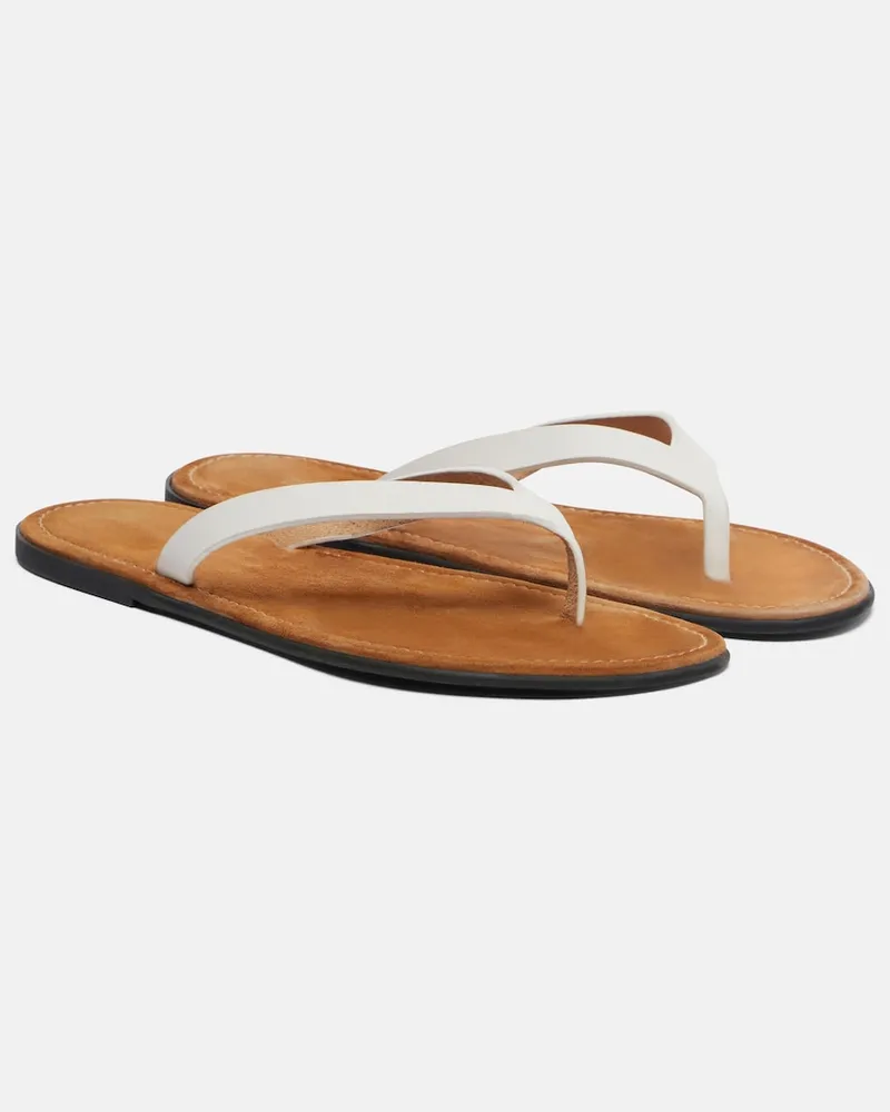 The Row Sandalen Beach aus Leder Weiß