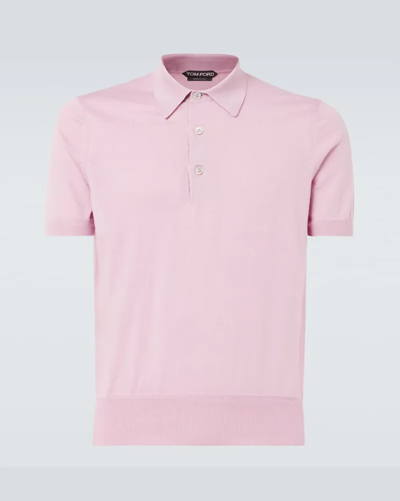 Tom Ford Polohemd aus Baumwoll-Jersey Rosa