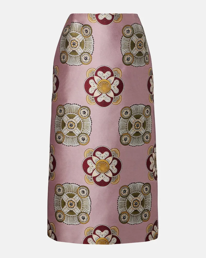 La DoubleJ Bleistiftrock aus Jacquard Violett