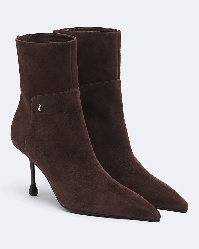 Jimmy Choo Ankle Boots Cycas aus Veloursleder Braun