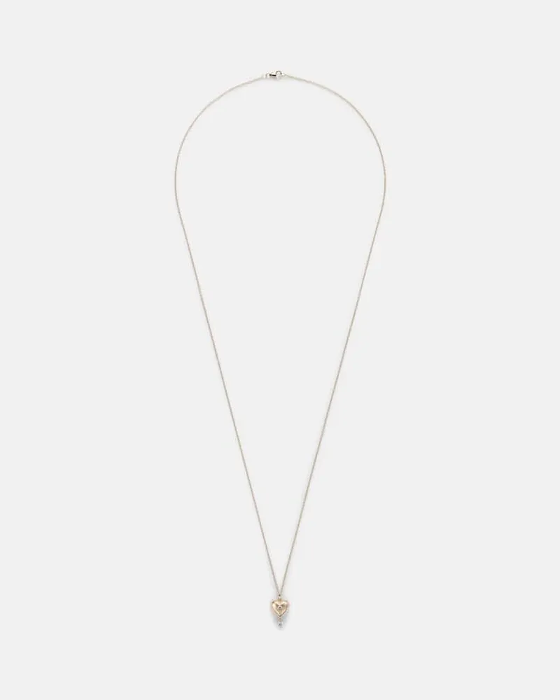 PERSEE Persée Halskette Heart Locket aus 9kt Gelbgold mit Diamanten Gold
