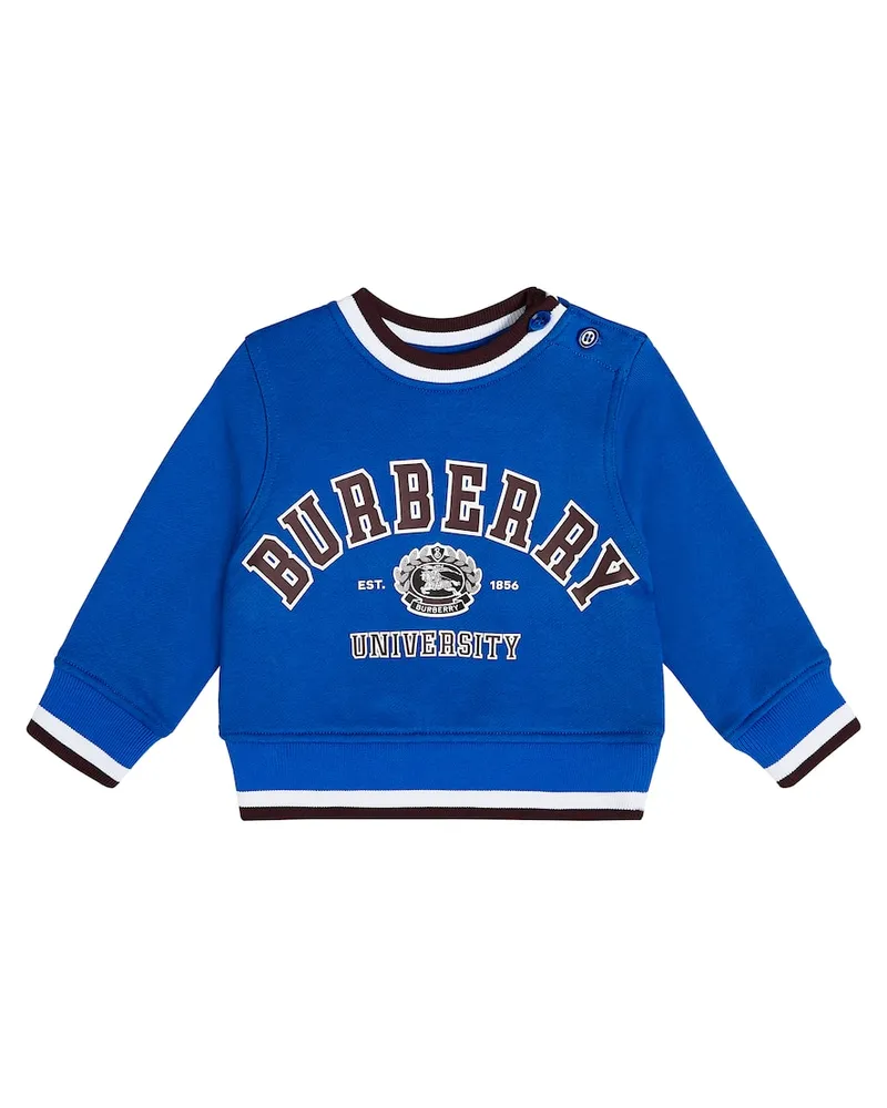 Burberry Baby Sweatshirt aus Baumwolle Blau