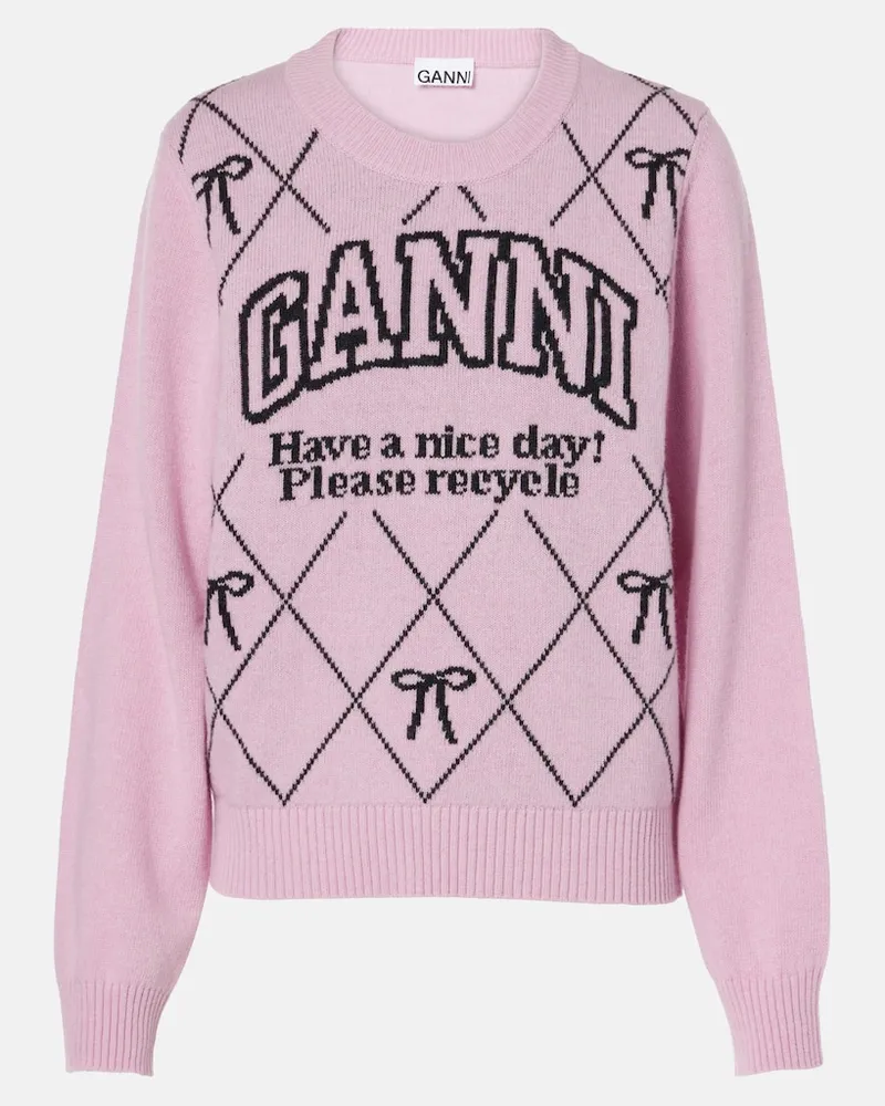 Ganni Pullover aus einem Wollgemisch Rosa