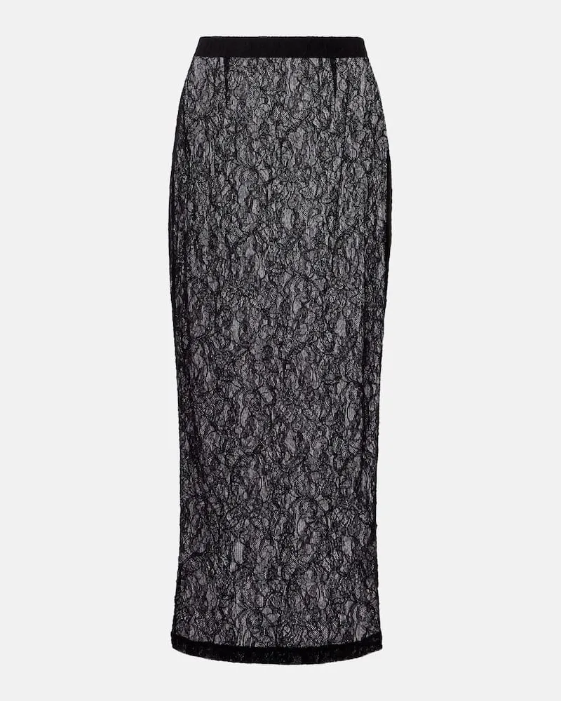 WARDROBE.NYC Midirock aus Spitze Schwarz