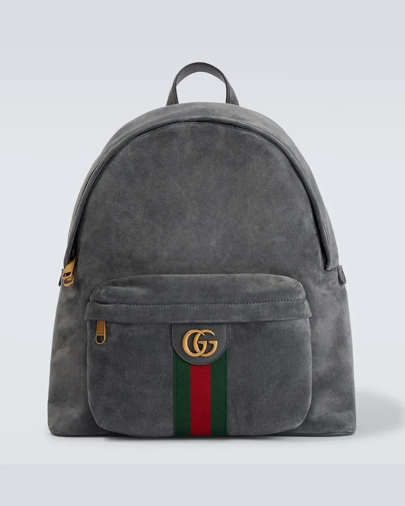 Gucci Rucksack Ophidia aus Veloursleder Grau