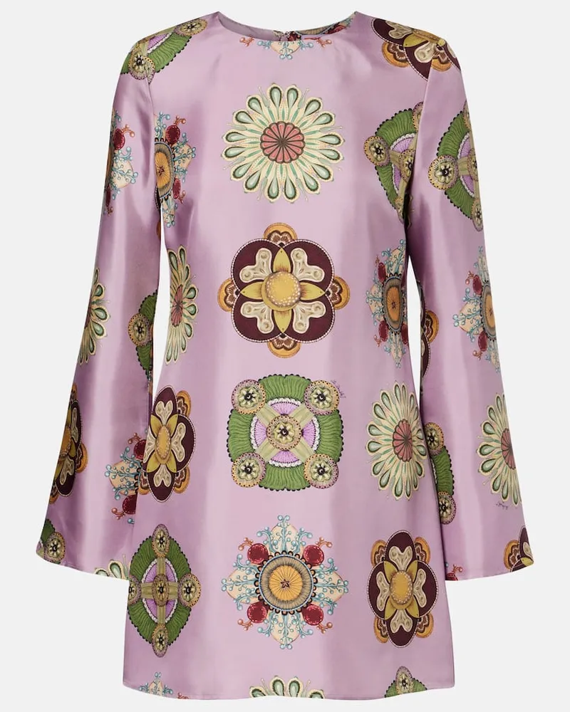 La DoubleJ Minikleid Supremes Swing aus Seiden-Twill Pink