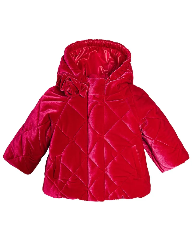 Monnalisa Baby Steppjacke aus Samt Rot