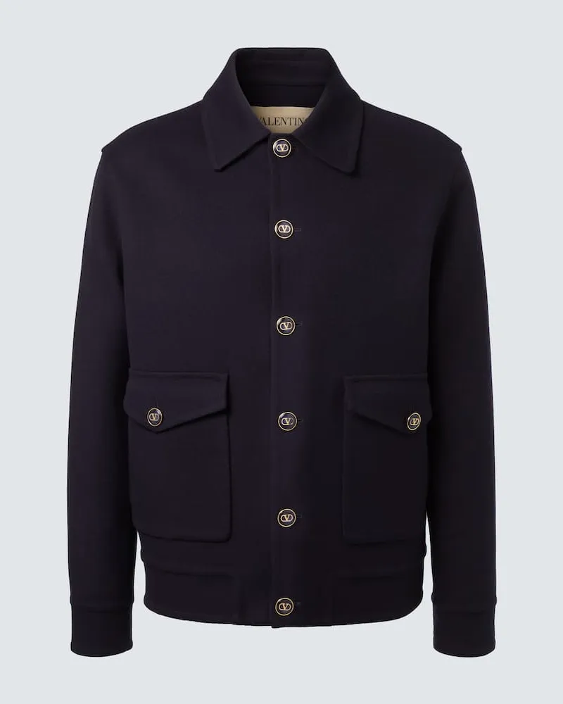 Valentino Garavani Jacke aus Wolle und Kaschmir Blau