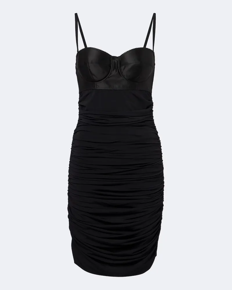 Dolce & Gabbana Minikleid aus Satin Schwarz