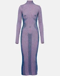 Jean Paul Gaultier Midikleid aus einem Wollgemisch Lila