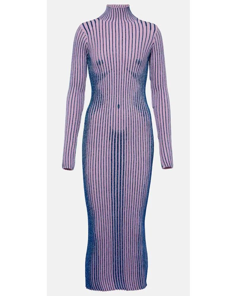 Jean Paul Gaultier Midikleid aus einem Wollgemisch Lila