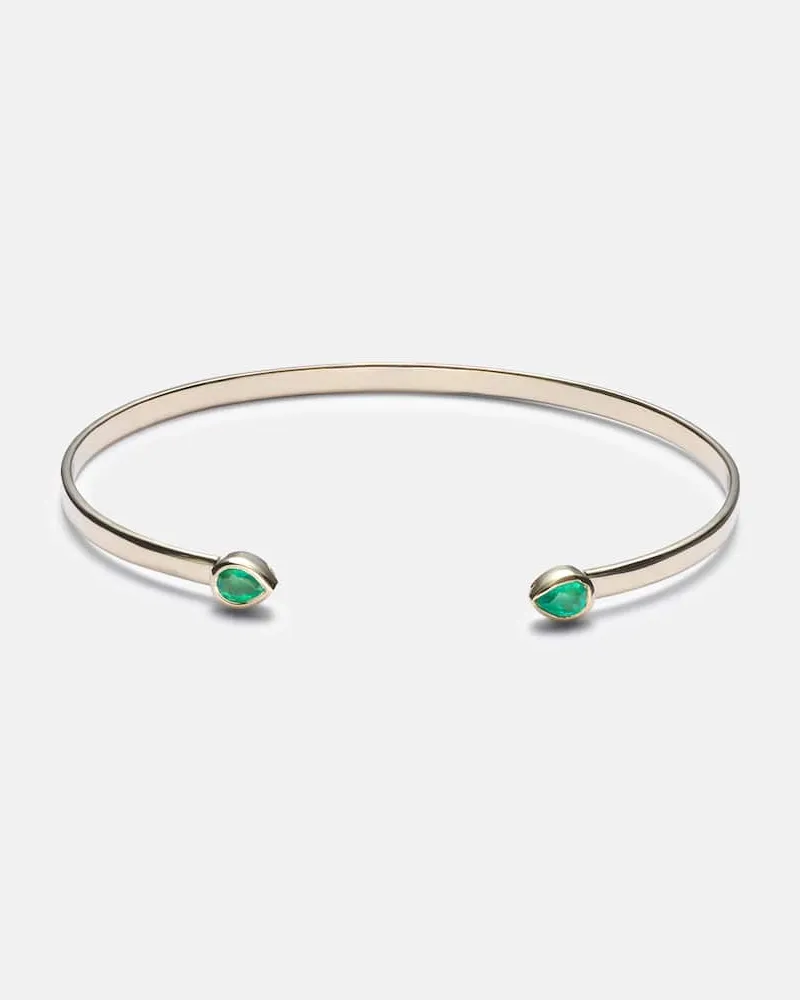 Stone & Strand Armreif Myrtle aus 10kt Gelbgold mit Smaragden Gold