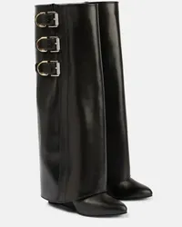 Givenchy Stiefel Shark Lock Buckles aus Leder Schwarz